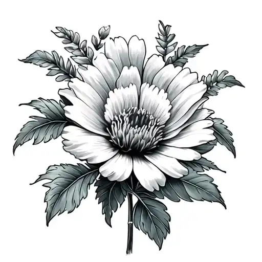 August And March Birth Flower tattoo design idea
