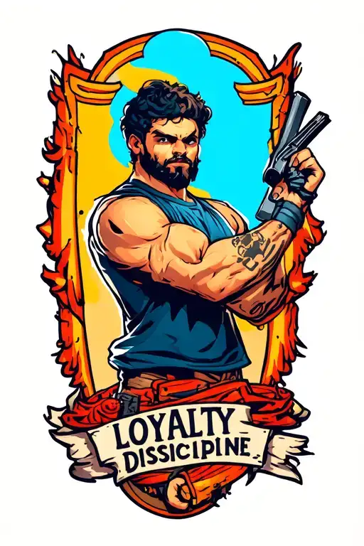 Loyalty * Discipline * Man tattoo design idea