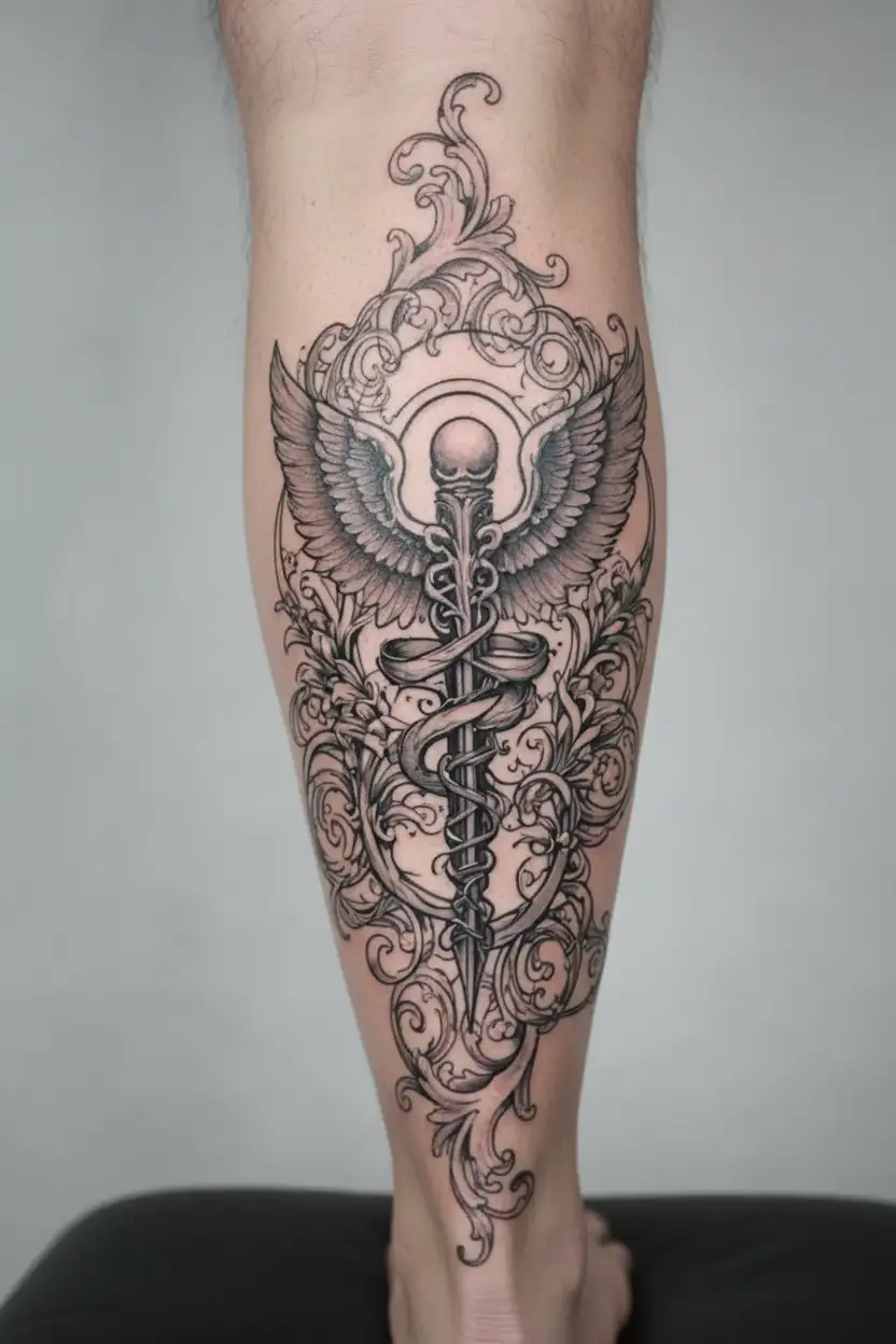 caduceus tattoo badass tattoo design idea