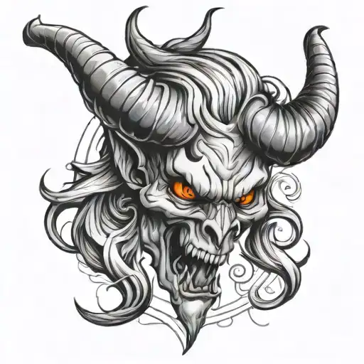 devil horns tattoo design idea