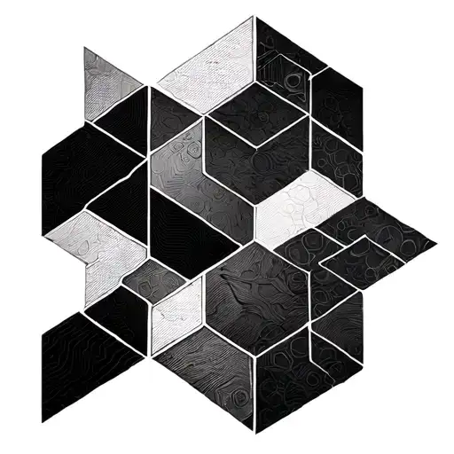 geometric honeycomb pattern tattoo design idea