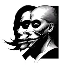 Dissociative Identity Disorder masks emerging tattoo design idea