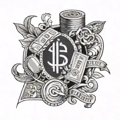 money power respect tattoo design idea