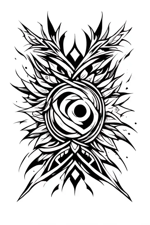 Draw a tattoo made entirely by you that means hard work and success, tribal, from the chest to the middle of the arm like the tattoo design idea