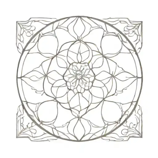 Rose window cathedral tattoo design idea