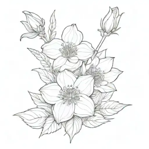 april birth flower and september birth flower tattoo design idea