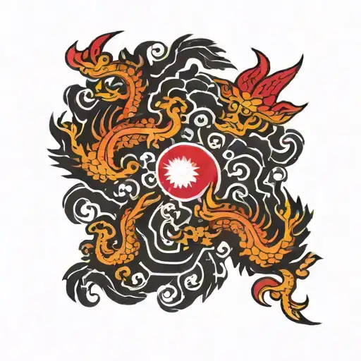 Nepal flag tattoo design idea