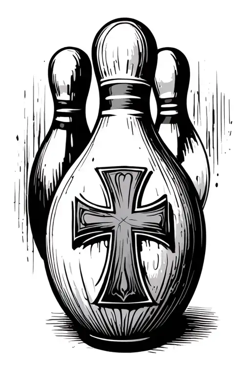 bowling pin cross tattoo tattoo design idea