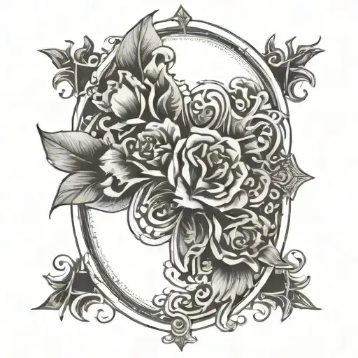 Create a tattoo featuring a card club motif intertwined with sissy symbol elements tattoo design idea