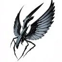 cyberpunk mantis blades instead of wings tattoo design idea