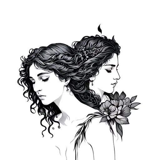 orpheus and eurydice tattoo design idea