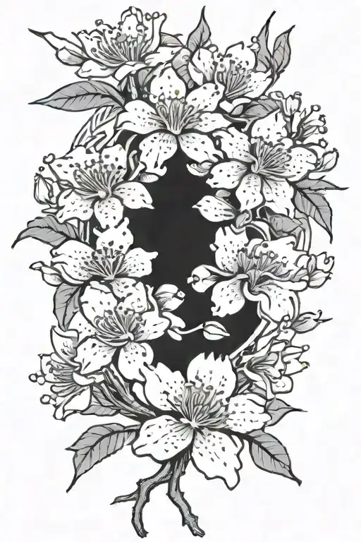 black and white masculine cherry blossom tattoo tattoo design idea