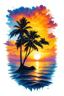 Sunset tattoo design idea