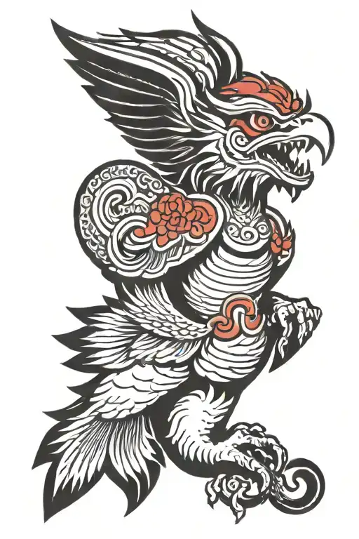 garuda old school tattoo design idea
