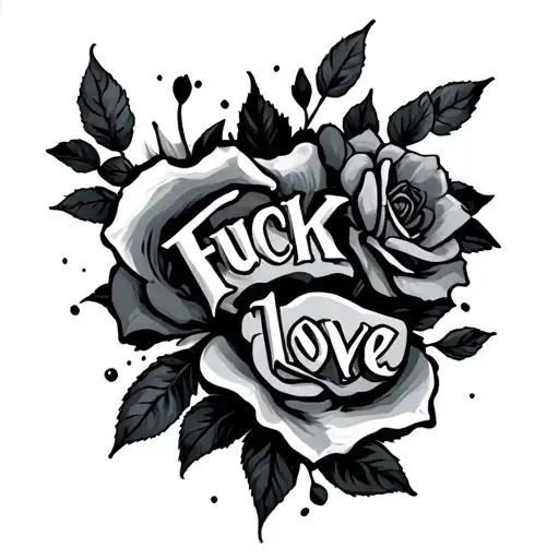 Fuck Love tattoo design idea