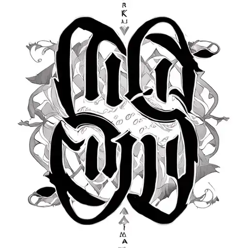 "Nakela" Ambigram tattoo that says "Nakela" and spells "Doonie" backwards tattoo design idea