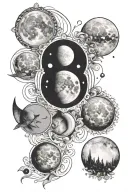 lunar phases tattoo design idea