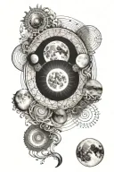 lunar phases tattoo design idea