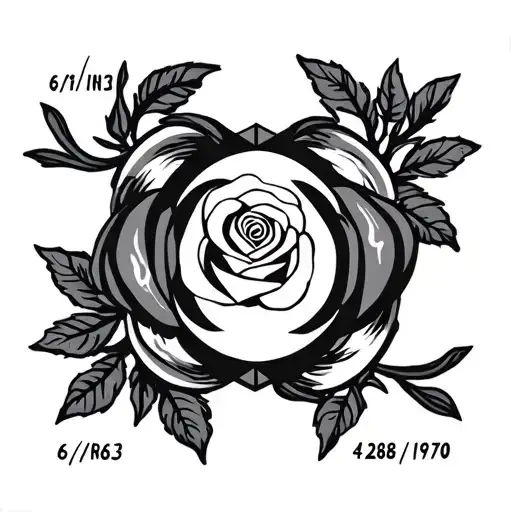 "6/3/1963 4/28/1970" "6/3/1963 4/28/1970" Gemini and Taurus zodiac symbol with a rose  tattoo design idea