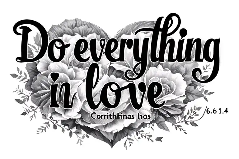 1 Corinthians 16:14: "Do everything in love" tattoo design idea