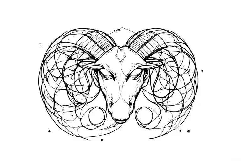Aries constellation intertwined tattoo design idea