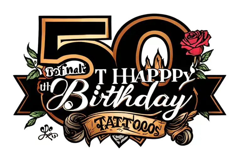 50th birthday tattoo design idea