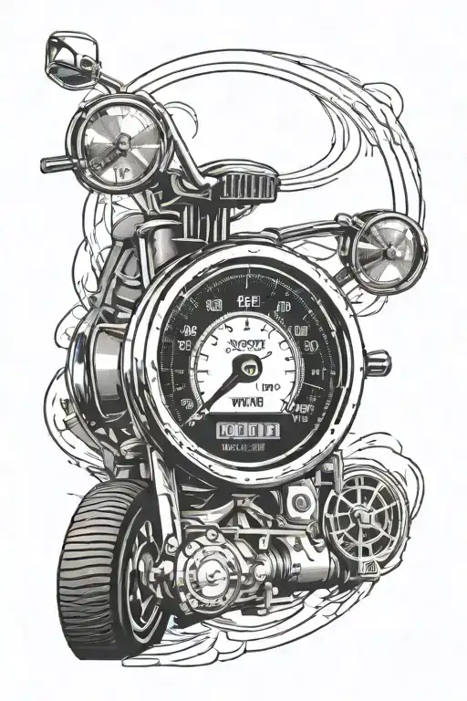 muscle car speedometer tattoo design idea