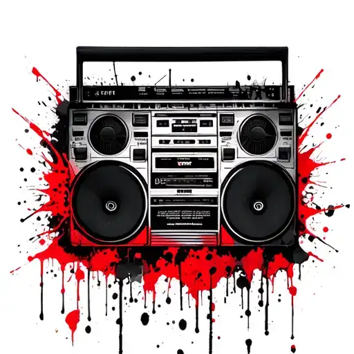punk rock boombox tattoo design idea