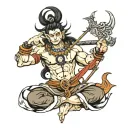 Anime based tatto representing mahadev tattoo design idea