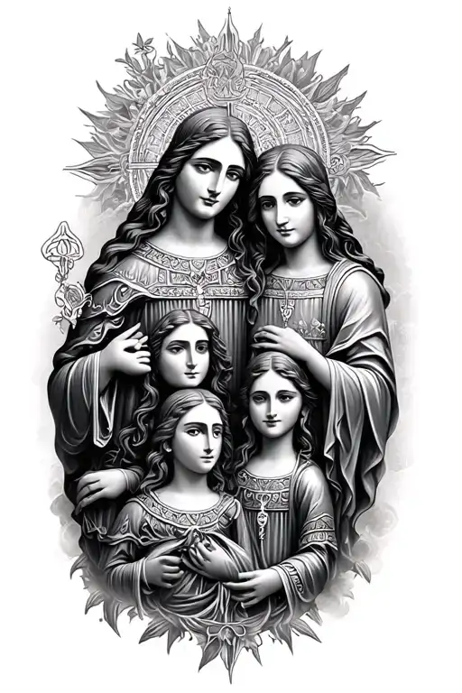 god and family tattoo design idea