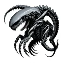 xenomorph floating tattoo design idea