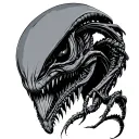 xenomorph floating tattoo design idea