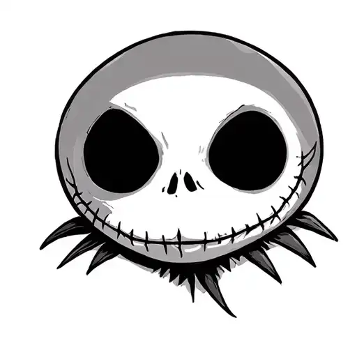 Draw me an old school tatto flash / traditional tattoo flash of Jack Skellington from The Nightmare Before Christmas. Up tattoo design idea