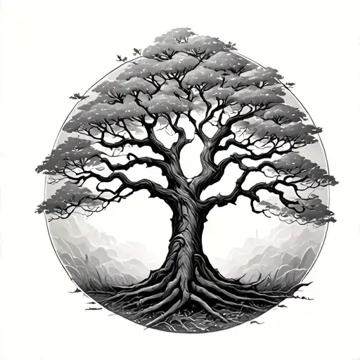 You want the Tree of Life tattoo where instead of full scripture text, the branches themselves are labeled with Bible ve tattoo design idea