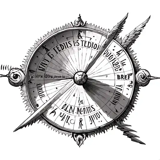 SUNDIAL WITH THE WORDS LIFE IS TEDIUS AND BREIF tattoo design idea