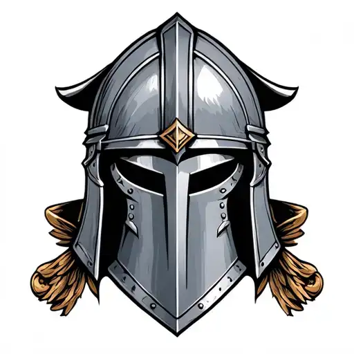 Crusader Helmet tattoo design idea