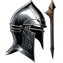 Crusader Helmet tattoo design idea