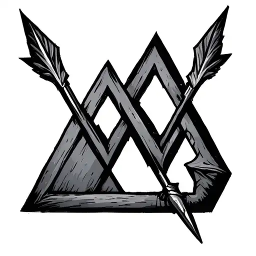 arrow and three triangles brother and sister tattoo design idea