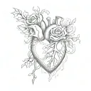 heart break, trust issues, pain and love  tattoo design idea