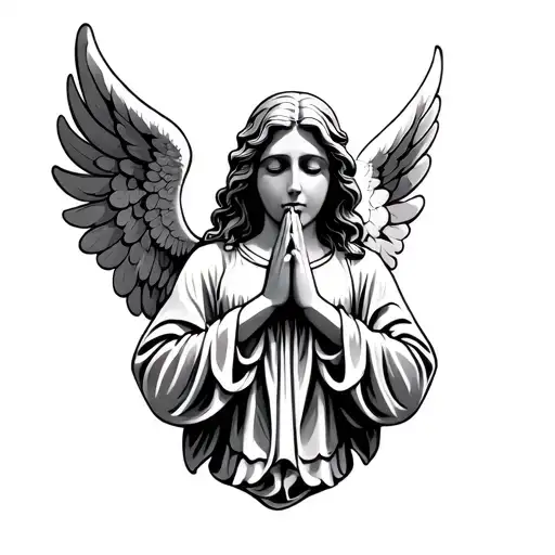 Praying Angel tattoo design idea