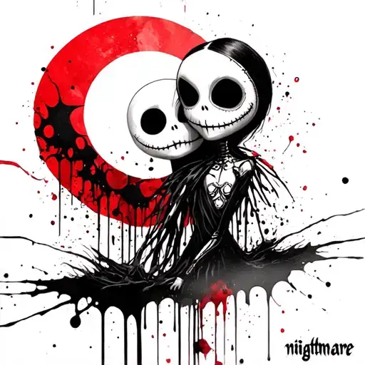 Jack and sally de nigthmare tattoo design idea