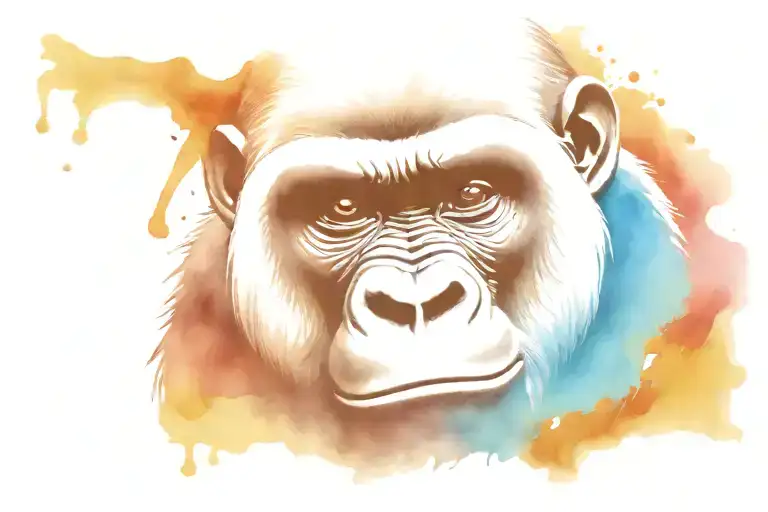 Gorilla with Crown black African tattoo design idea