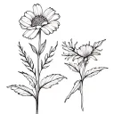 goth august and december birth flower bouquet tattoo design idea