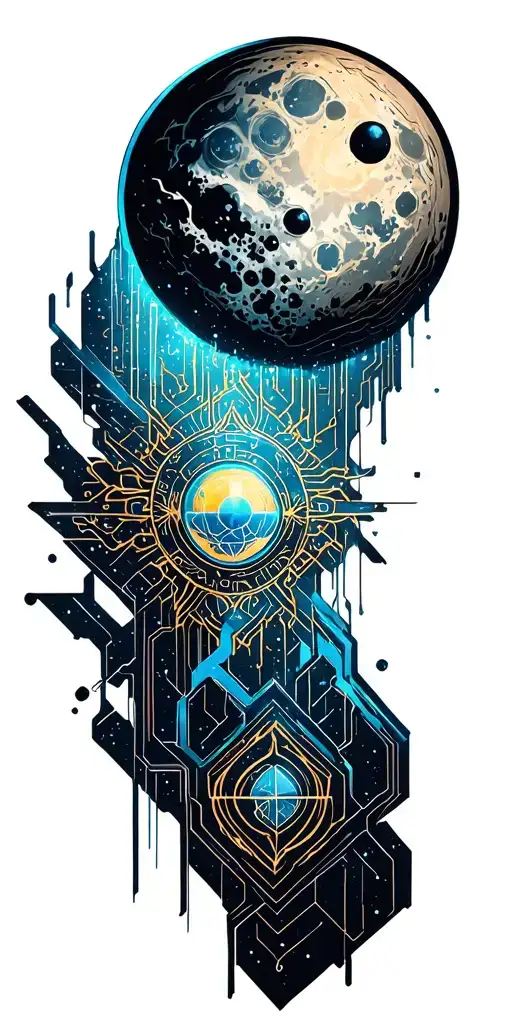 Sun And Moon tattoo design idea