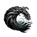 surf style tattoo design idea