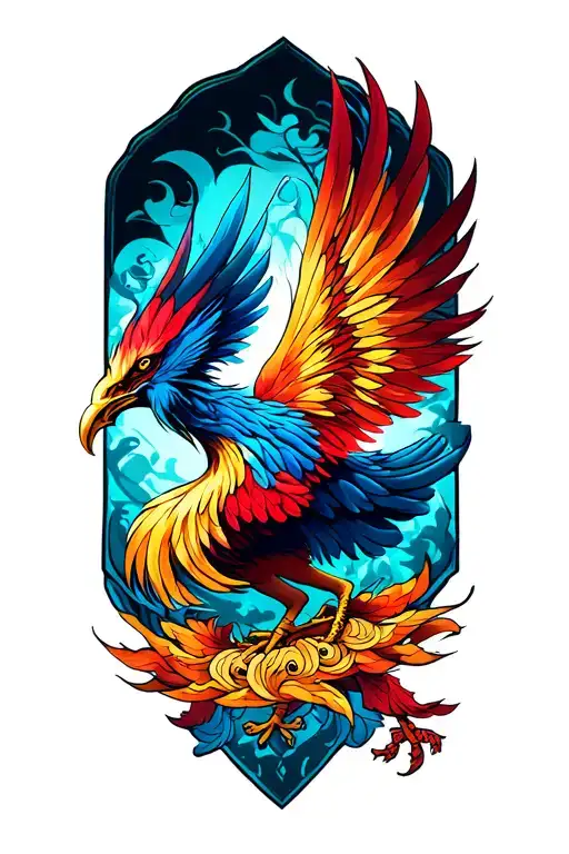Simurgh tattoo design idea