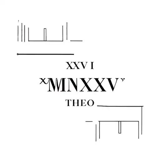 "XXVI I MMXXV THEO" Date and name tattoo tattoo design idea