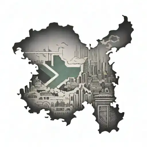 south africa and america intertwined within tattoo design idea