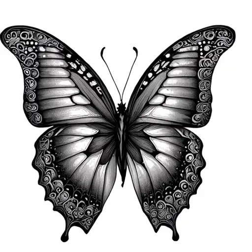 Dotwork Butterfly tattoo design idea