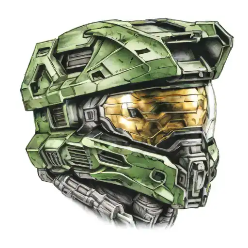 Halo Master Chief Helmet tattoo design idea